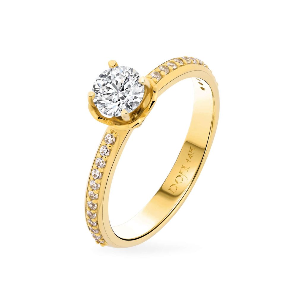 Nhẫn vàng vàng 14K gắn đá CZ DOJI AFRJ000047F1CZ1
