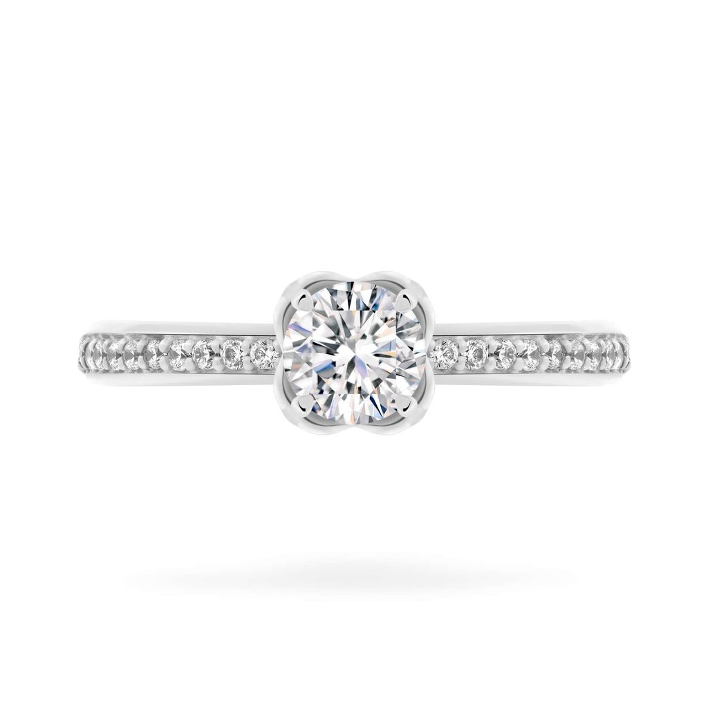 Nhẫn vàng trắng 14K gắn đá CZ DOJI AFRJ000047F2CZ1