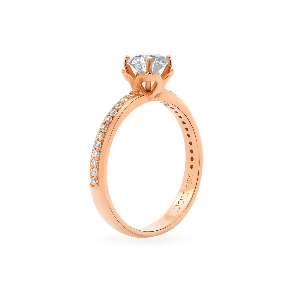 Nhẫn vàng hồng 14K gắn đá CZ DOJI AFRJ000047F3CZ1