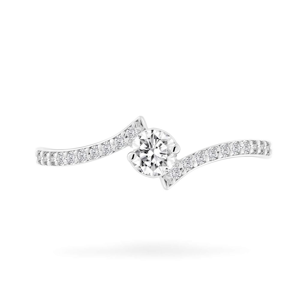 Nhẫn nữ vàng trắng 14K gắn đá CZ DOJI AFRJ000052F2CZ1
