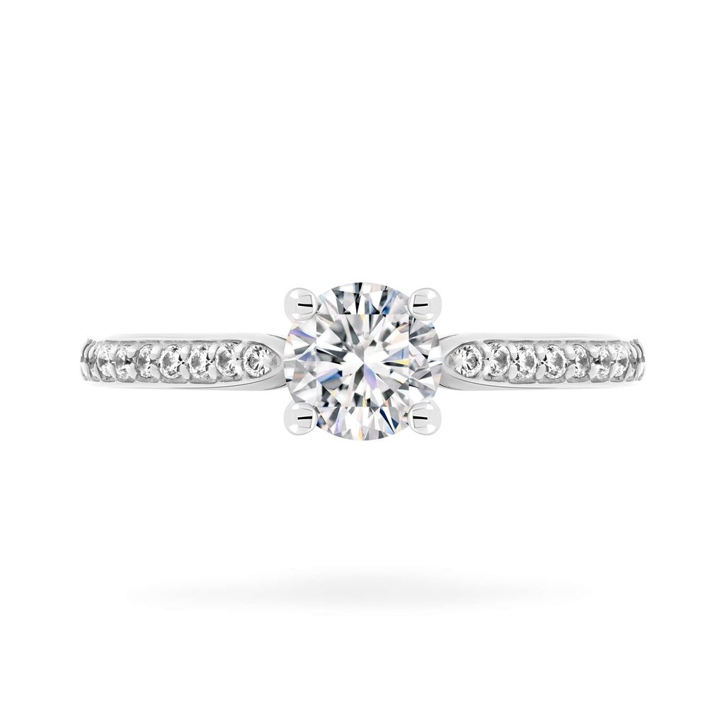 Nhẫn vàng trắng 14K gắn đá CZ DOJI AFRJ000099F2CZ1