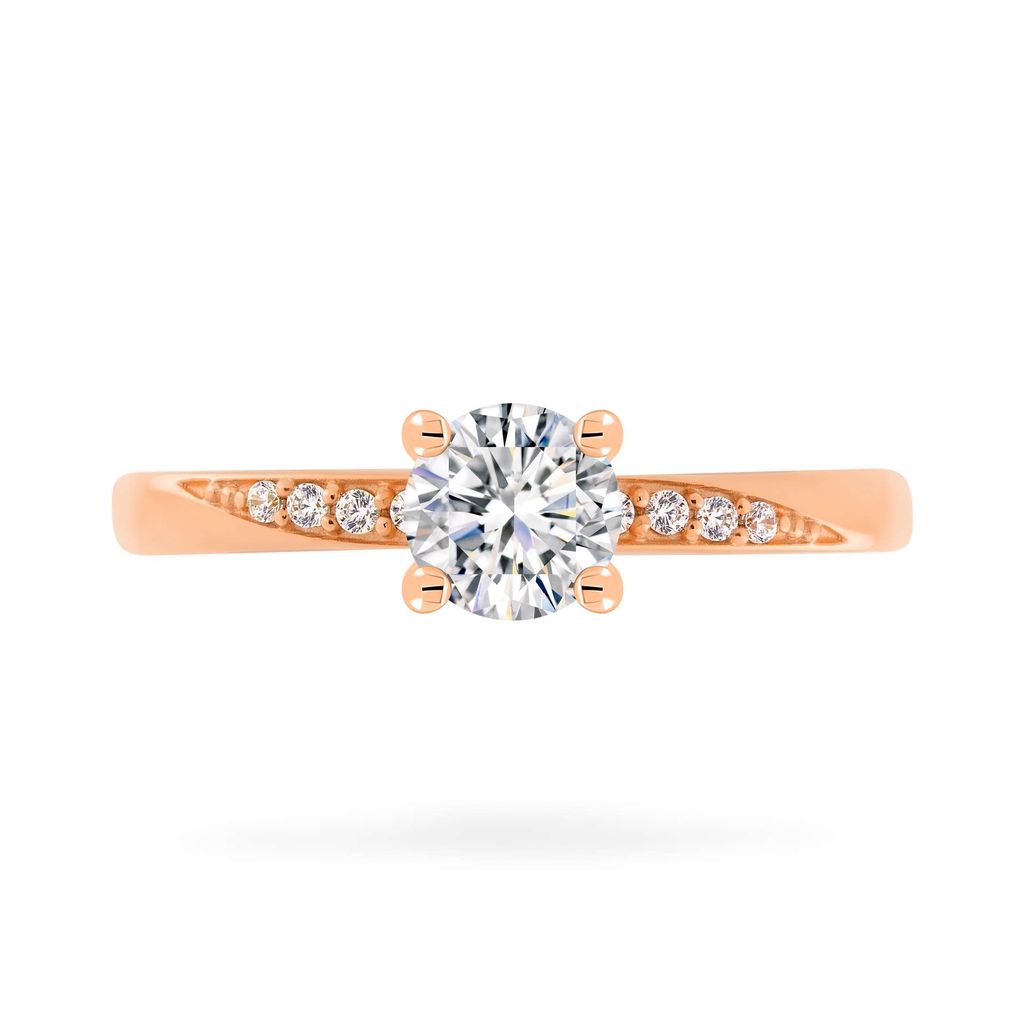 Nhẫn vàng hồng 14K gắn đá CZ DOJI AFRJ000100F3CZ1