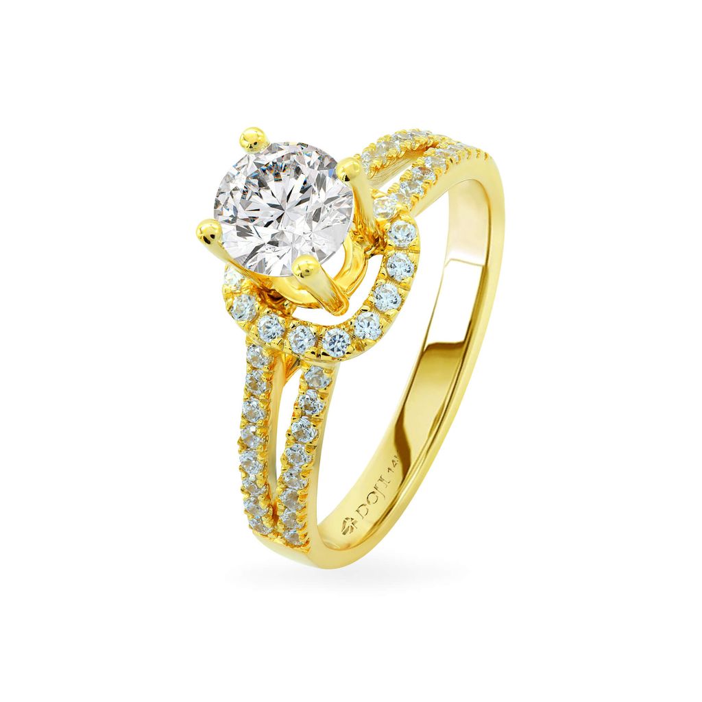 Nhẫn nữ vàng vàng 14K gắn đá CZ DOJI AFRJ000101F1CZ1