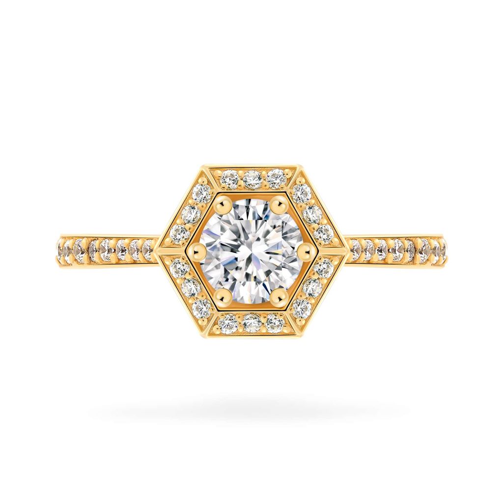 Nhẫn vàng vàng 14K gắn đá CZ DOJI AFRJ000106F1CZ1