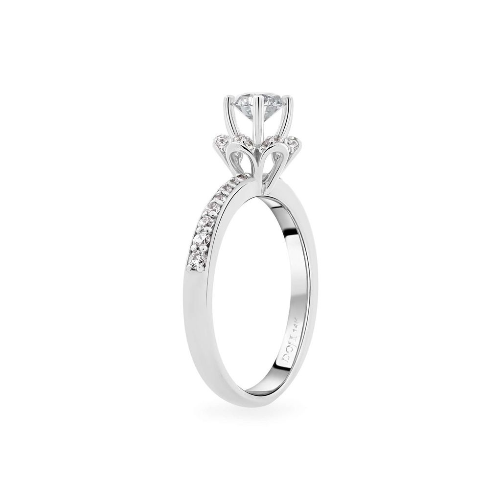 Nhẫn vàng trắng 14K gắn đá CZ DOJI AFRJ000107F2CZ1