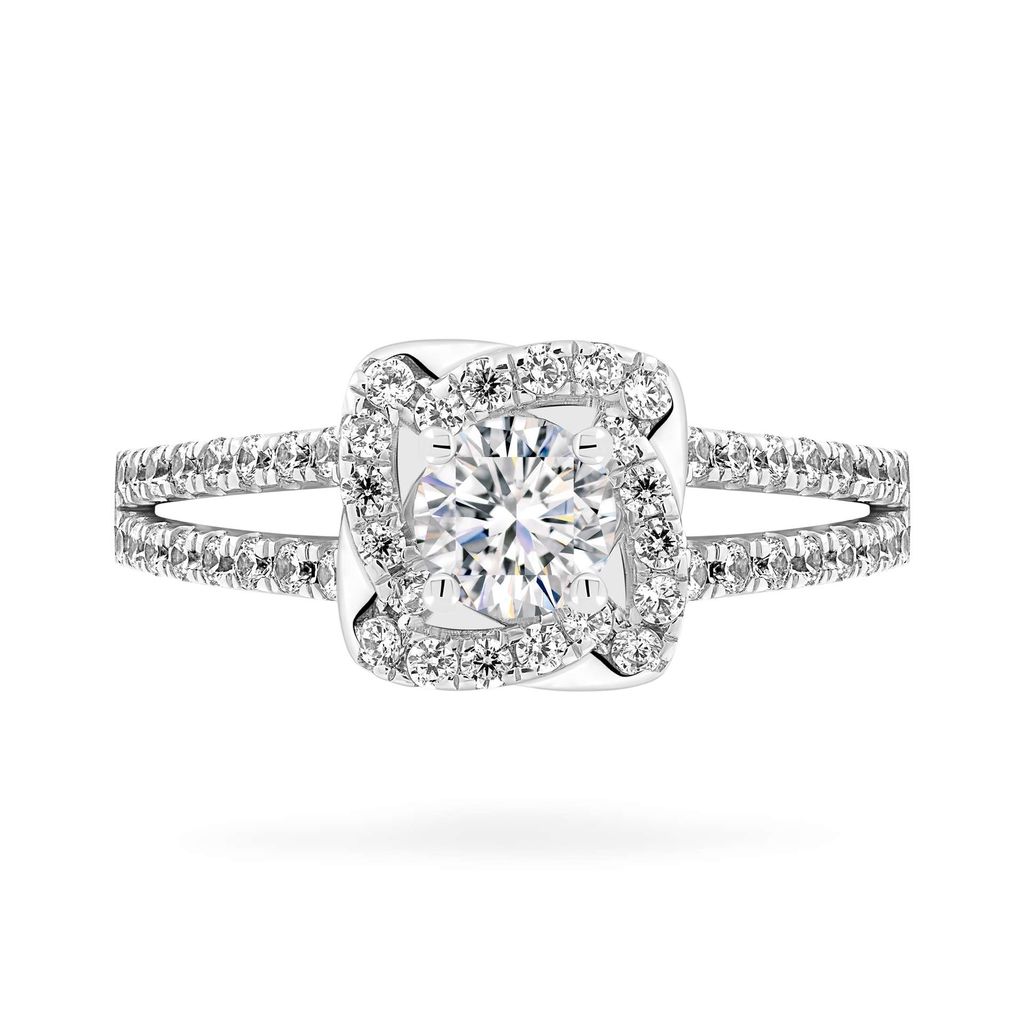 Nhẫn vàng trắng 14K gắn đá CZ DOJI AFRJ000120F2CZ1