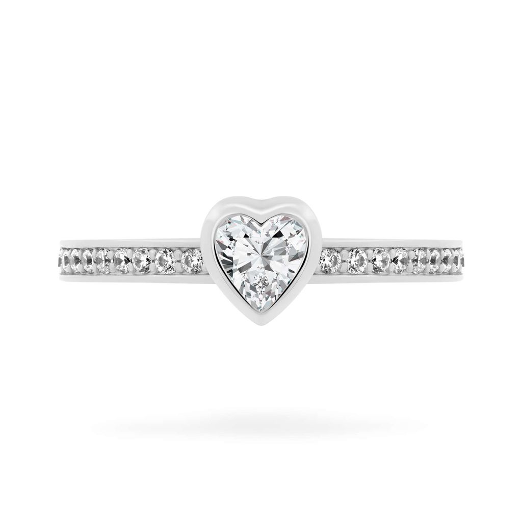 Nhẫn vàng trắng 14K gắn đá CZ DOJI AFRJ000124F2CZ1