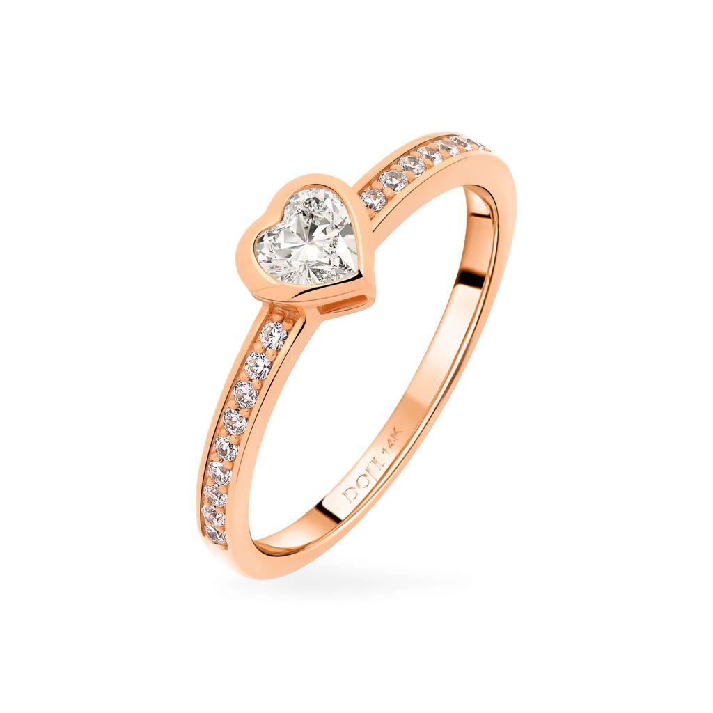 Nhẫn vàng hồng 14K gắn đá CZ DOJI AFRJ000124F3CZ1