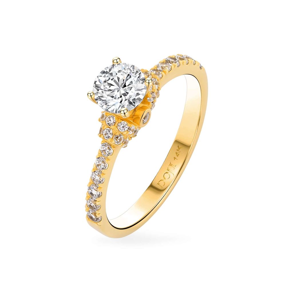 Nhẫn vàng vàng 14K gắn đá CZ DOJI AFRJ000127F1CZ1