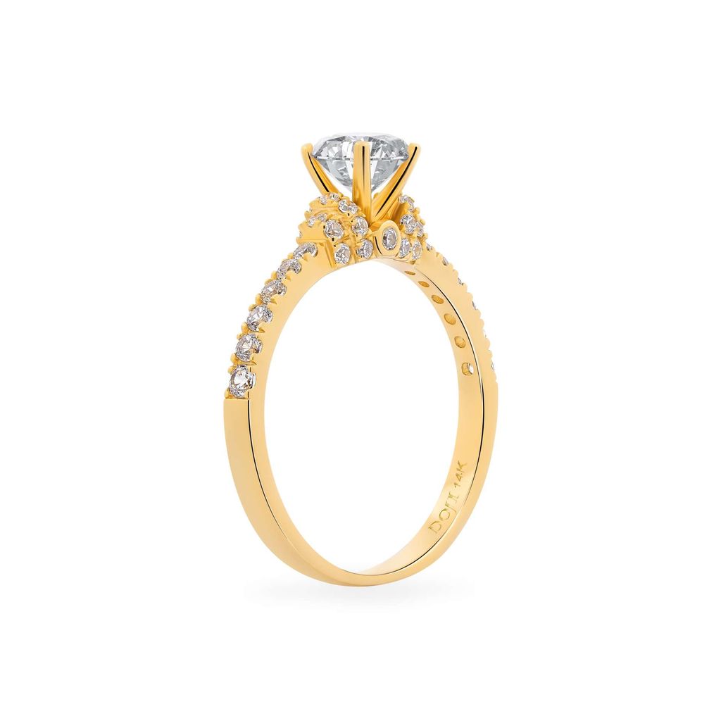 Nhẫn vàng vàng 14K gắn đá CZ DOJI AFRJ000127F1CZ1