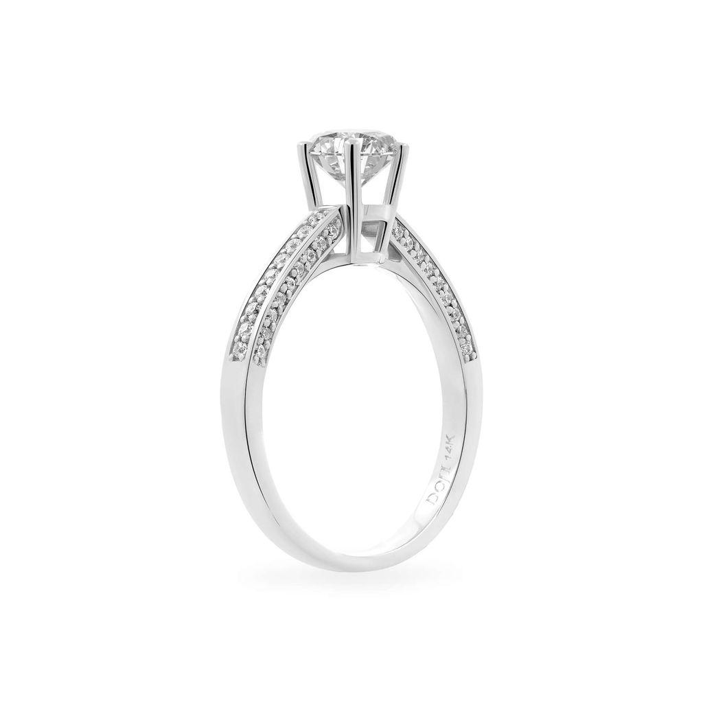 Nhẫn vàng trắng 14K gắn đá CZ DOJI AFRJ000129F2CZ1
