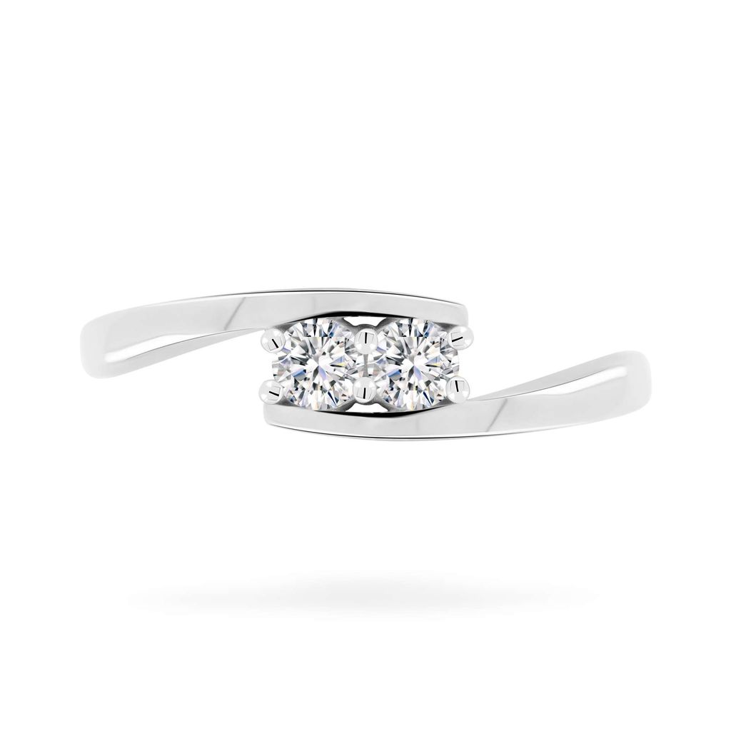 Nhẫn vàng trắng 14K gắn đá CZ DOJI AFRJ000134F2CZ1