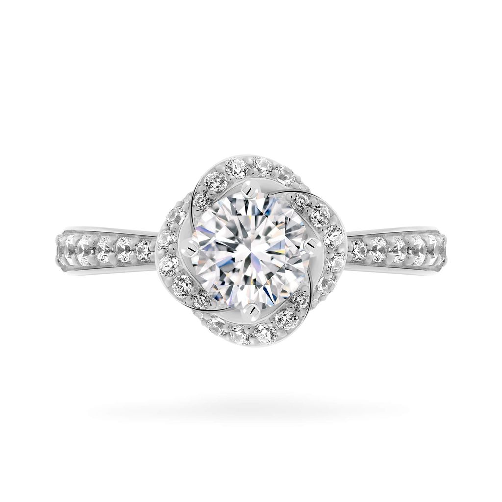 Nhẫn vàng trắng 14K gắn đá CZ DOJI AFRJ000150F2CZ1