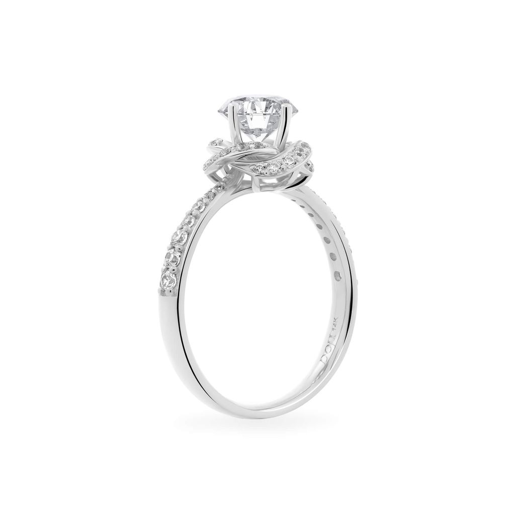 Nhẫn vàng trắng 14K gắn đá CZ DOJI AFRJ000150F2CZ1
