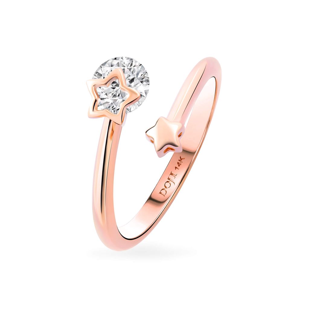 Nhẫn nữ vàng hồng 14K gắn đá CZ DOJI AFRJ000327F3CZ1