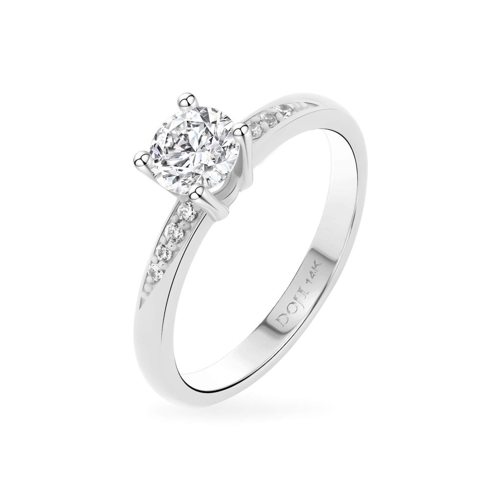 Nhẫn vàng trắng 14K gắn đá CZ DOJI AFRJ000407F2CZ1