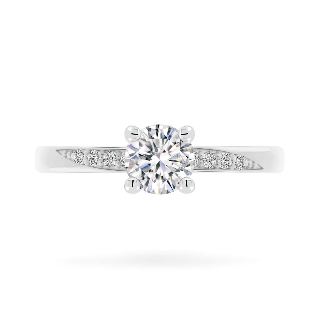Nhẫn vàng trắng 14K gắn đá CZ DOJI AFRJ000407F2CZ1