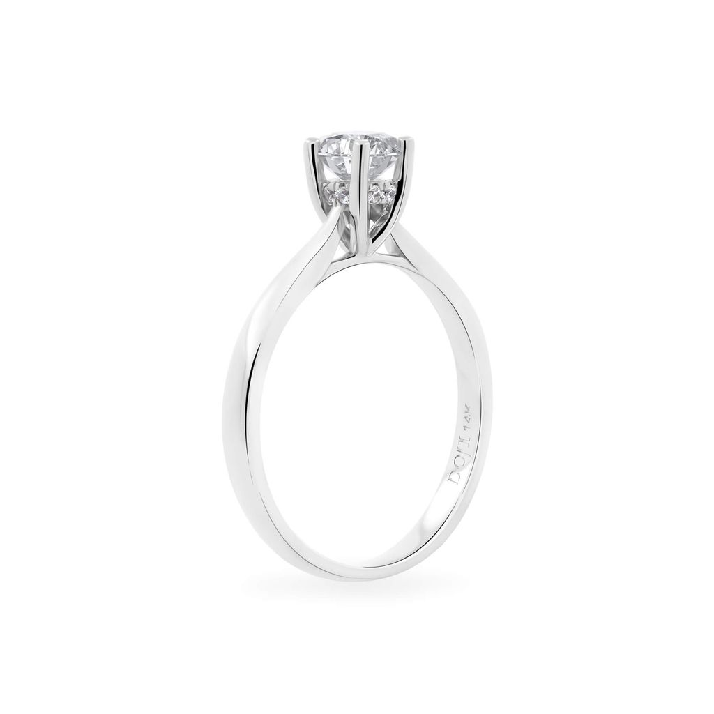 Nhẫn vàng trắng 14K gắn đá CZ DOJI AFRJ000412F2CZ1
