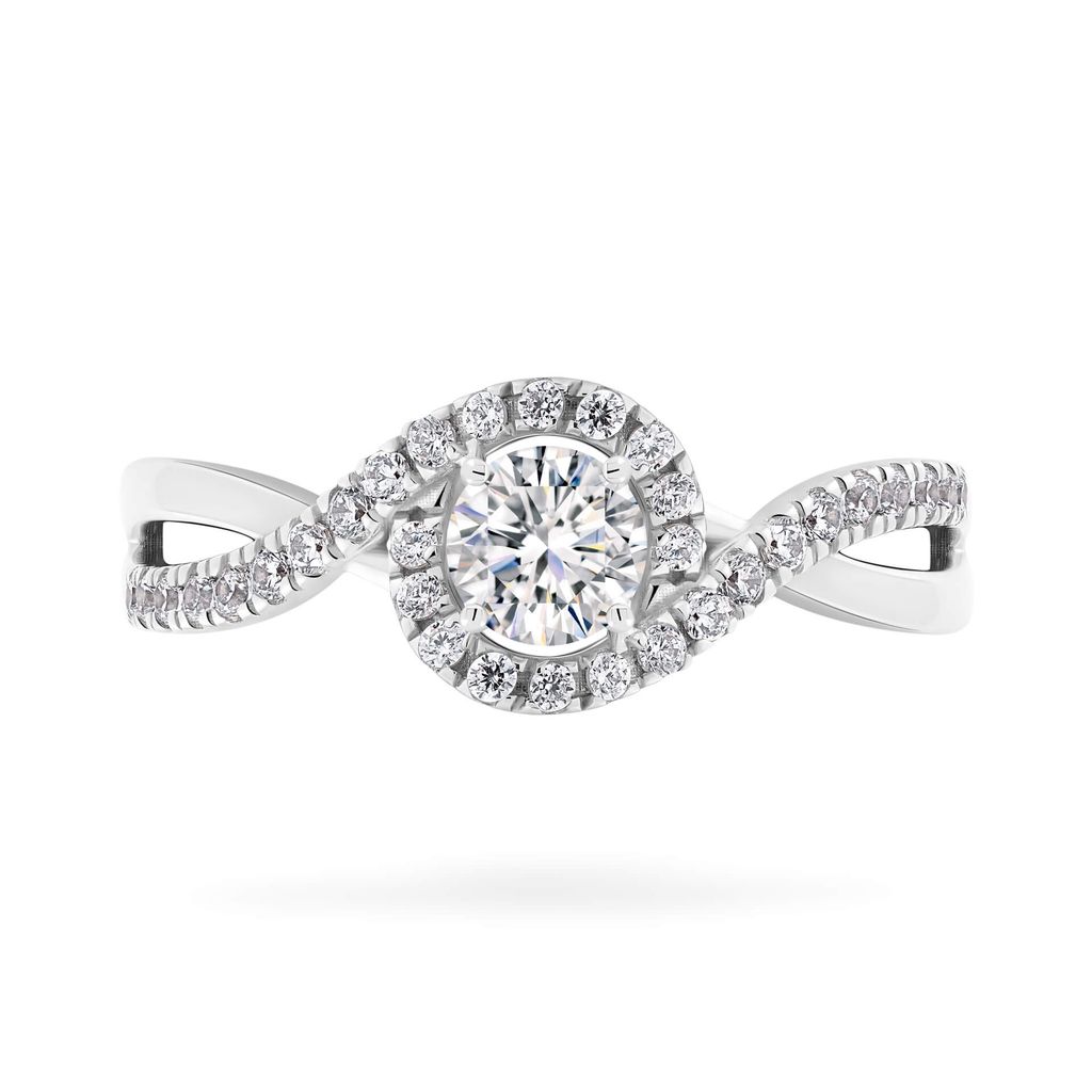 Nhẫn vàng trắng 14K gắn đá CZ DOJI AFRJ000422F2CZ1
