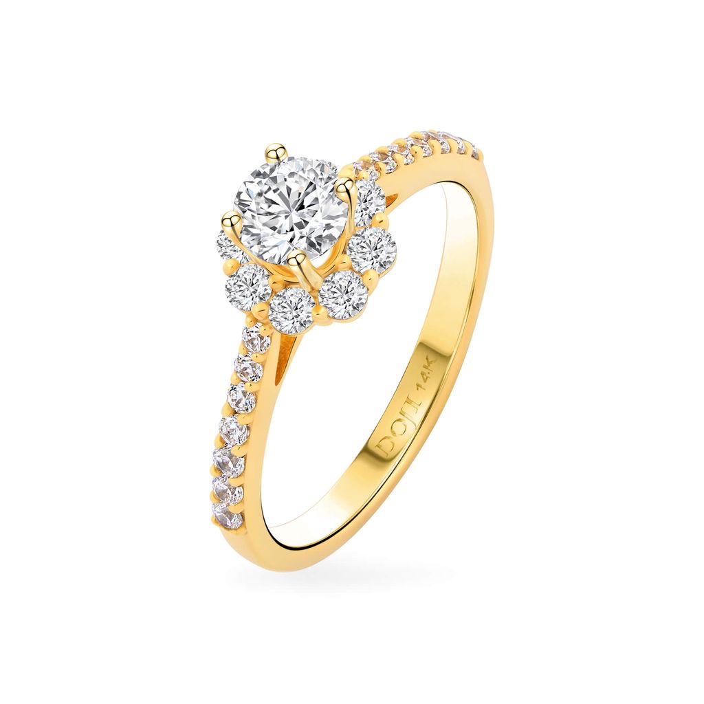 Nhẫn vàng vàng 14K gắn đá CZ DOJI AFRJ000500F1CZ1