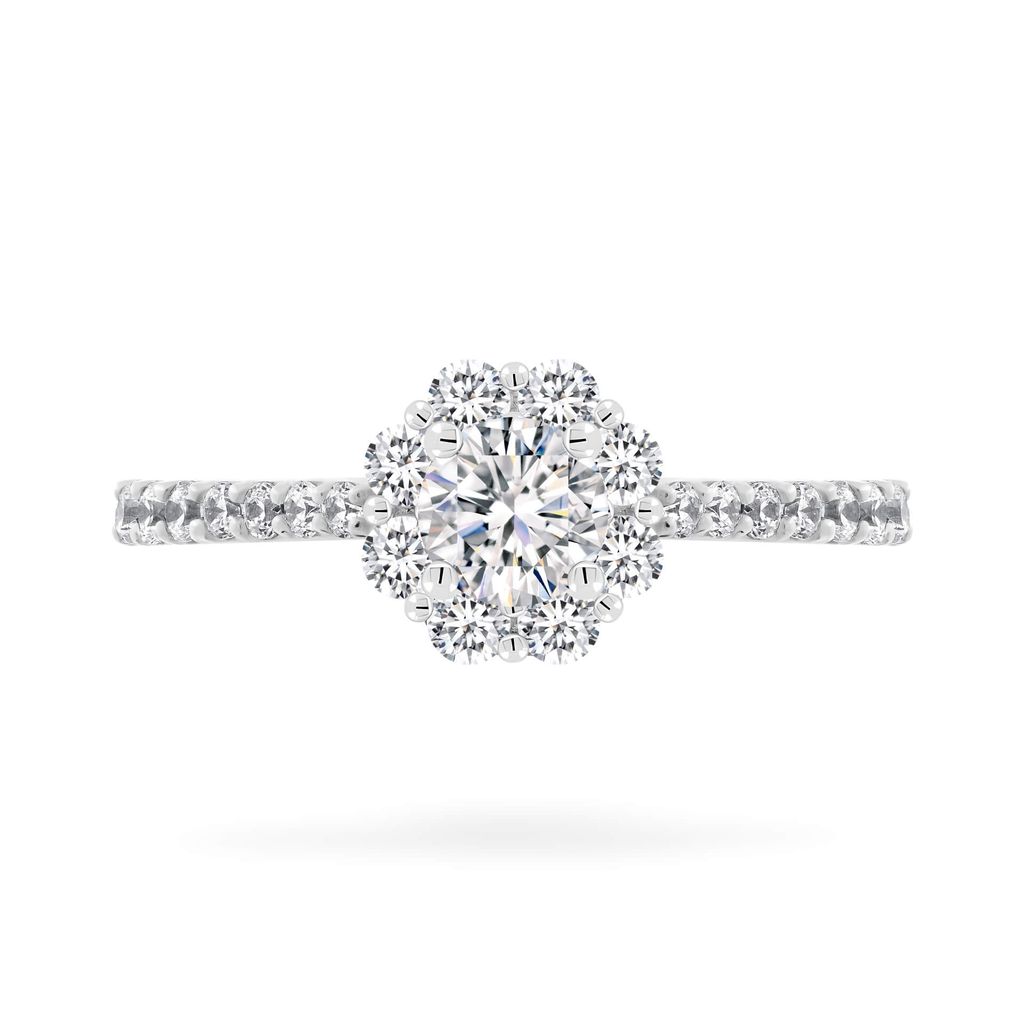Nhẫn vàng trắng 14K gắn đá CZ DOJI AFRJ000500F2CZ1