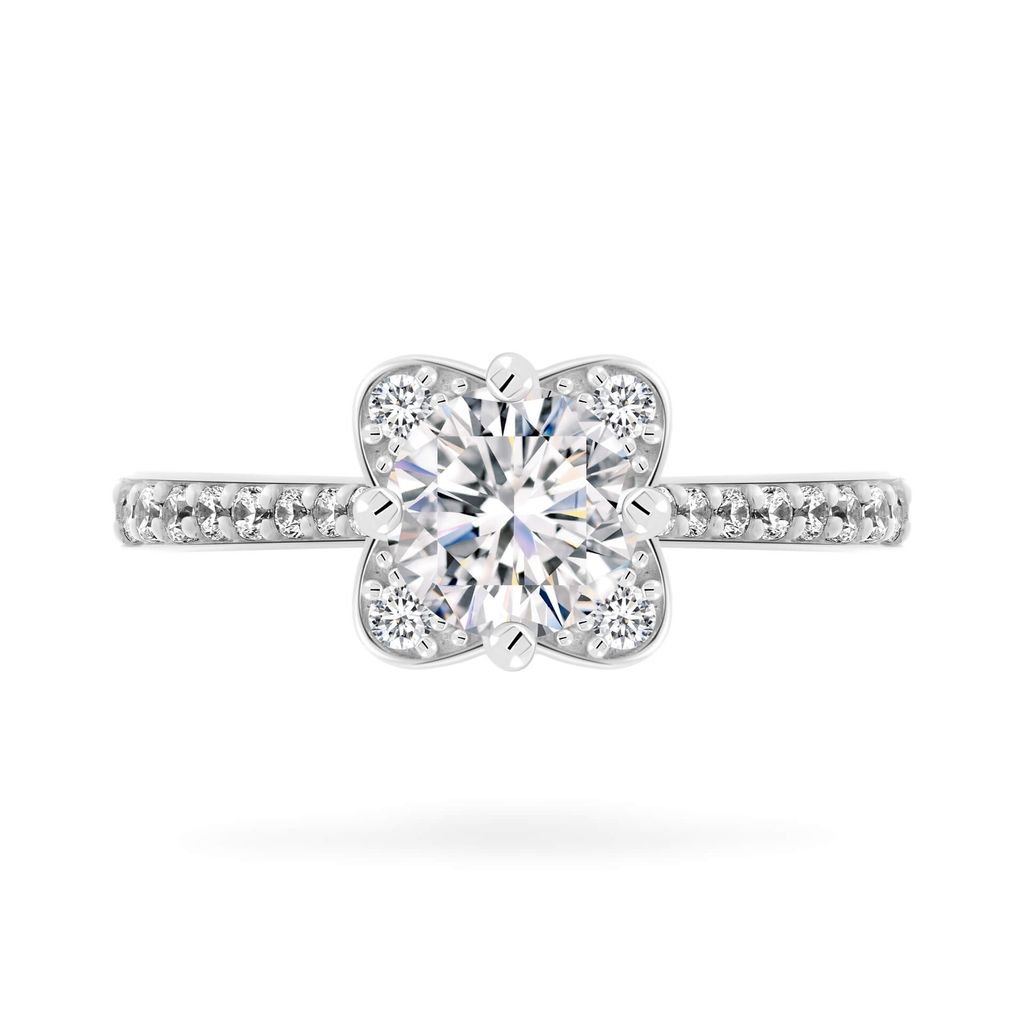 Nhẫn vàng trắng 14K gắn đá CZ DOJI AFRJ000501F2CZ1