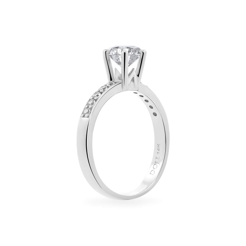 Nhẫn vàng trắng 14K gắn đá CZ DOJI AFRJ000502F2CZ1