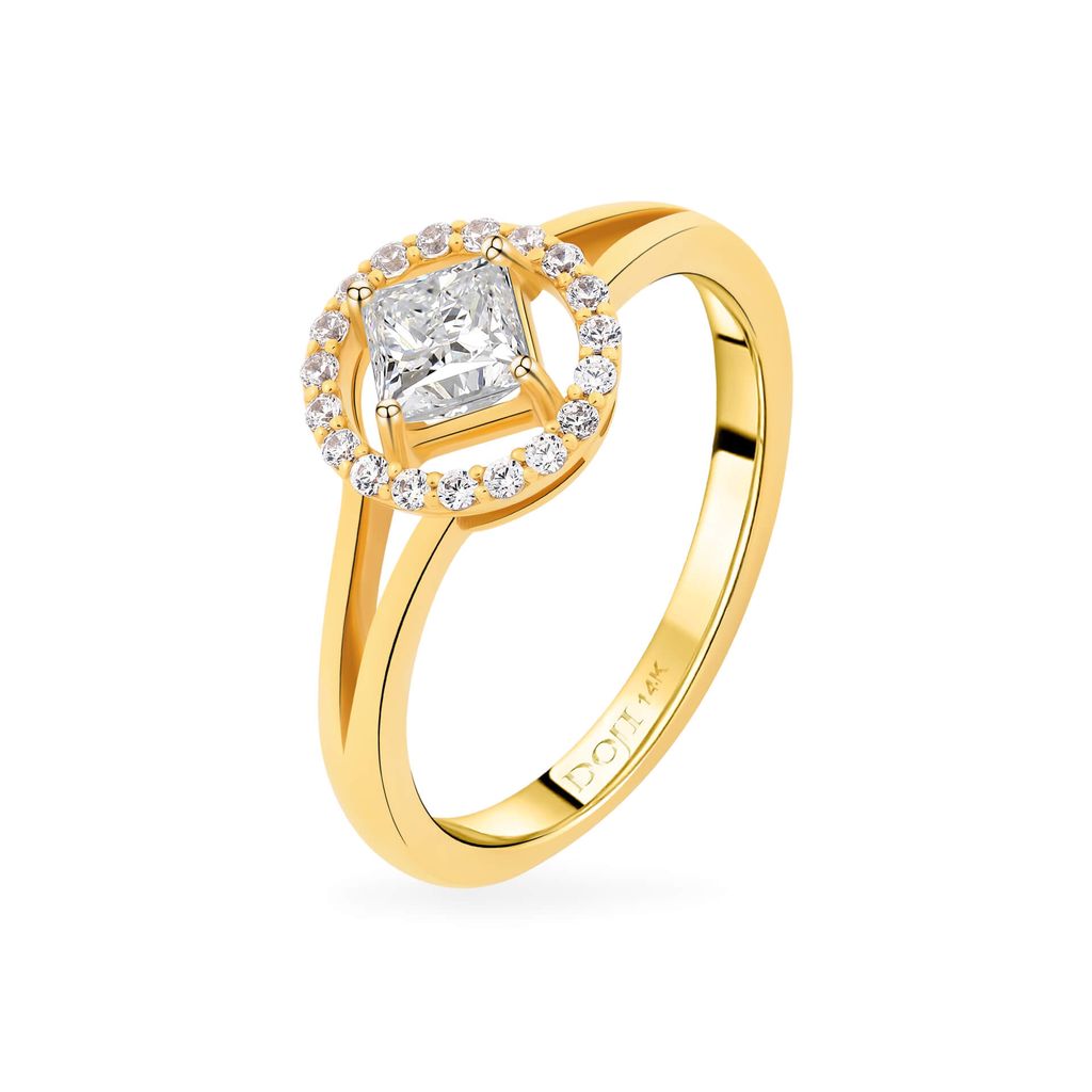 Nhẫn vàng vàng 14K gắn đá CZ DOJI AFRJ000674F1CZ1