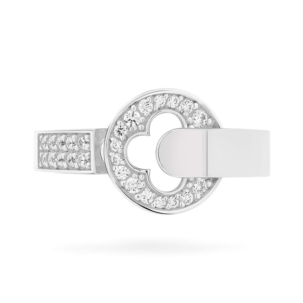 Nhẫn nữ vàng trắng 14K gắn đá CZ DOJI AFRJ000035F2CZ1