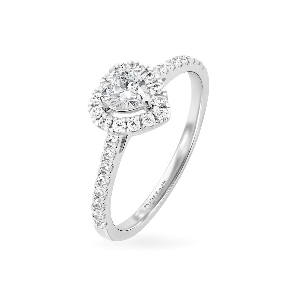 Nhẫn nữ vàng trắng 14K gắn đá CZ DOJI AFRJ000055F2CZ1