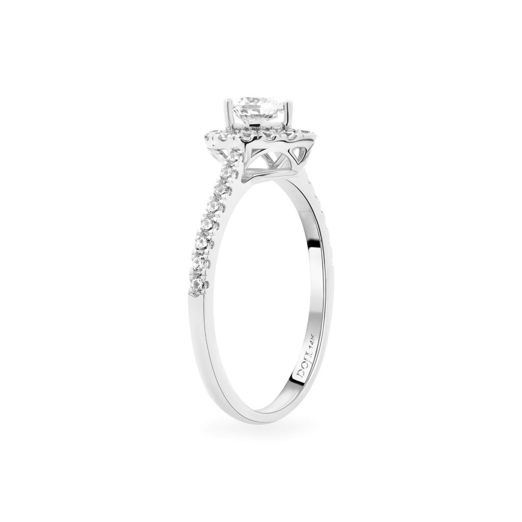 Nhẫn nữ vàng trắng 14K gắn đá CZ DOJI AFRJ000055F2CZ1
