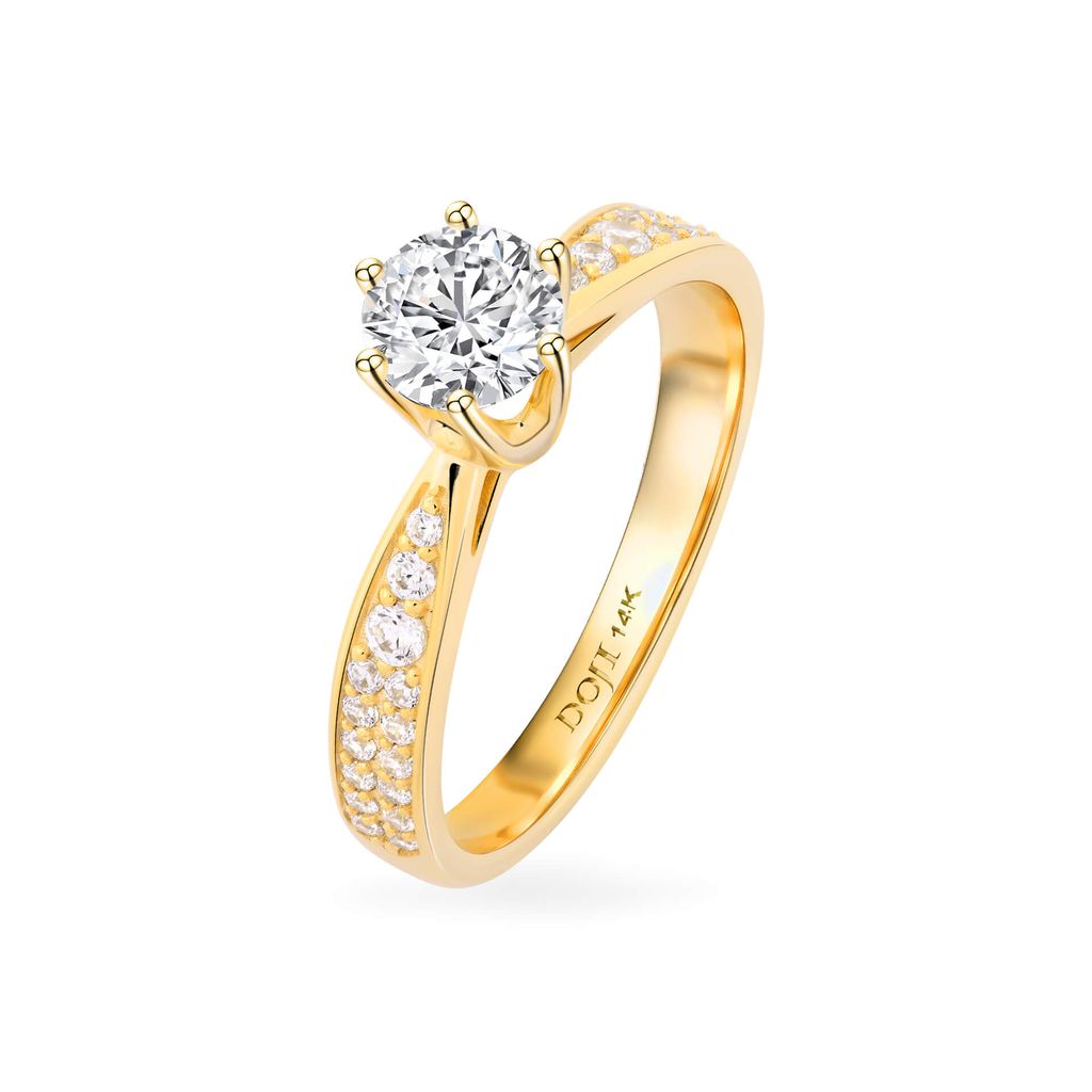 Nhẫn nữ vàng vàng 14K gắn đá CZ DOJI AFRJ000131F1CZ1