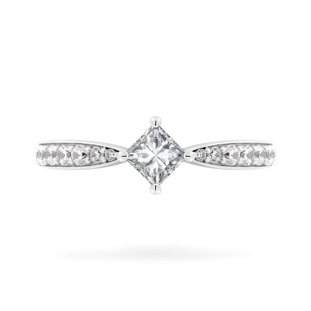 Nhẫn vàng trắng 14K gắn đá CZ DOJI AFRJ000514F2CZ1