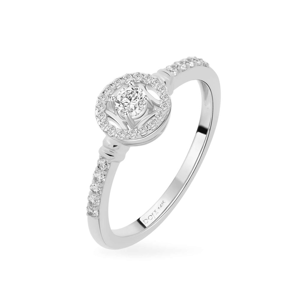 Nhẫn vàng trắng 14K gắn đá CZ DOJI AFRJ000517F2CZ1