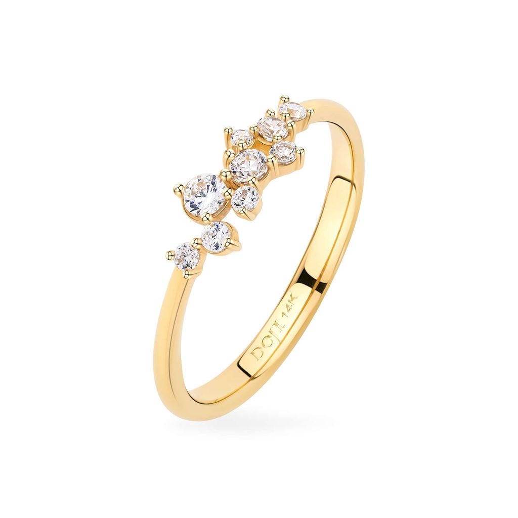 Nhẫn vàng vàng 14K gắn đá CZ DOJI AFRK000143F1CZ1