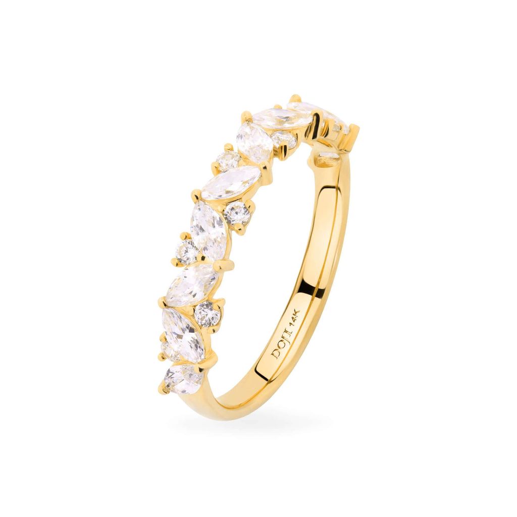 Nhẫn vàng vàng 14K gắn đá CZ DOJI AFRK000144F1CZ1