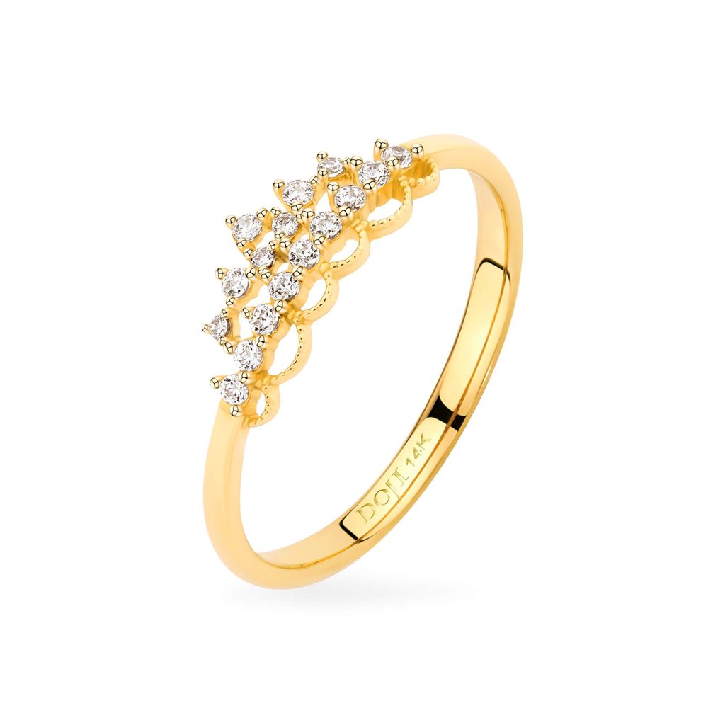 Nhẫn vàng vàng 14K gắn đá CZ DOJI AFRK000145F1CZ1