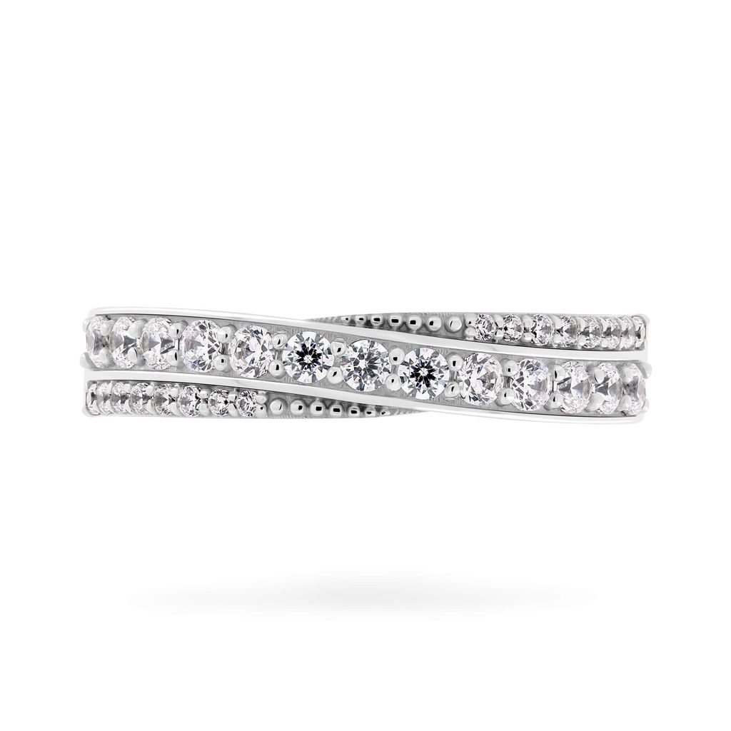 Nhẫn vàng trắng 14K gắn đá CZ DOJI AFRK000219F2CZ1