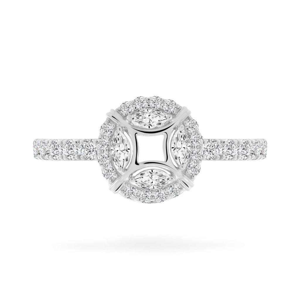 Nhẫn vàng trắng 14K gắn đá CZ DOJI AFRK000701F2CZ1