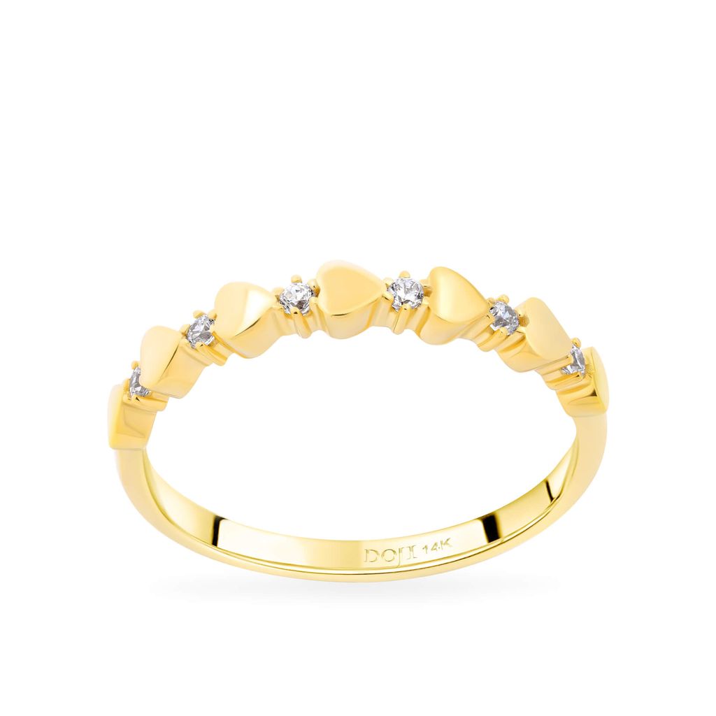 Nhẫn vàng vàng 14K gắn đá CZ DOJI AFRK000722F1CZ1