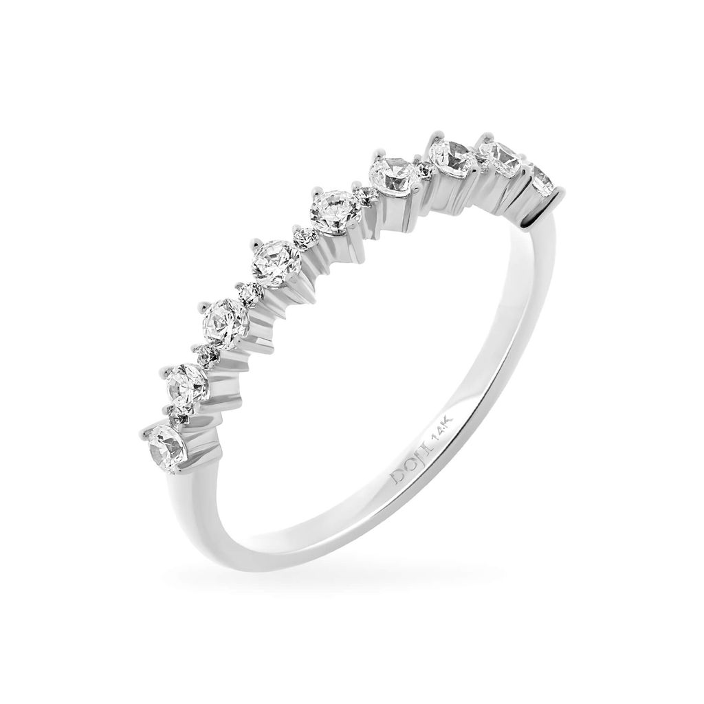 Nhẫn vàng trắng 14K gắn đá CZ DOJI AFRK000733F2CZ1
