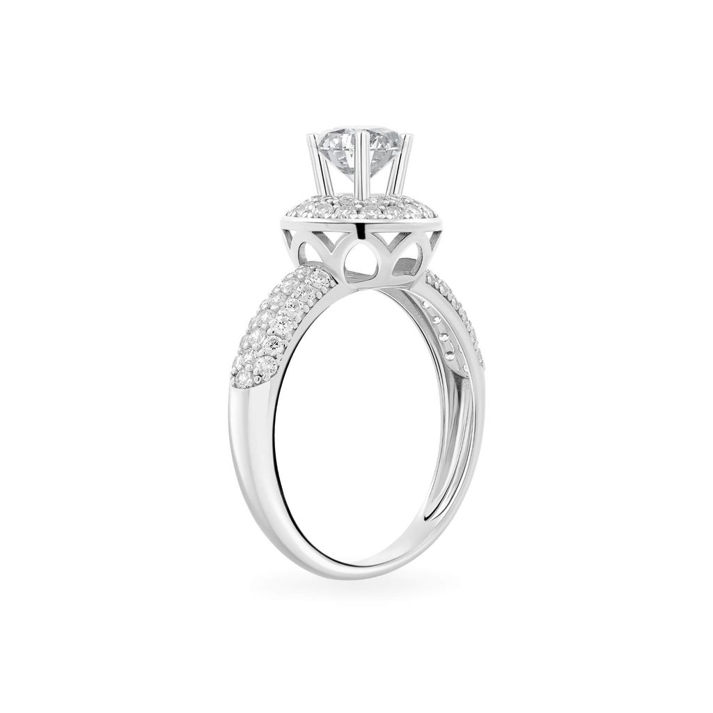 Nhẫn vàng trắng 18K gắn đá CZ DOJI AFRM300048D2CZ1