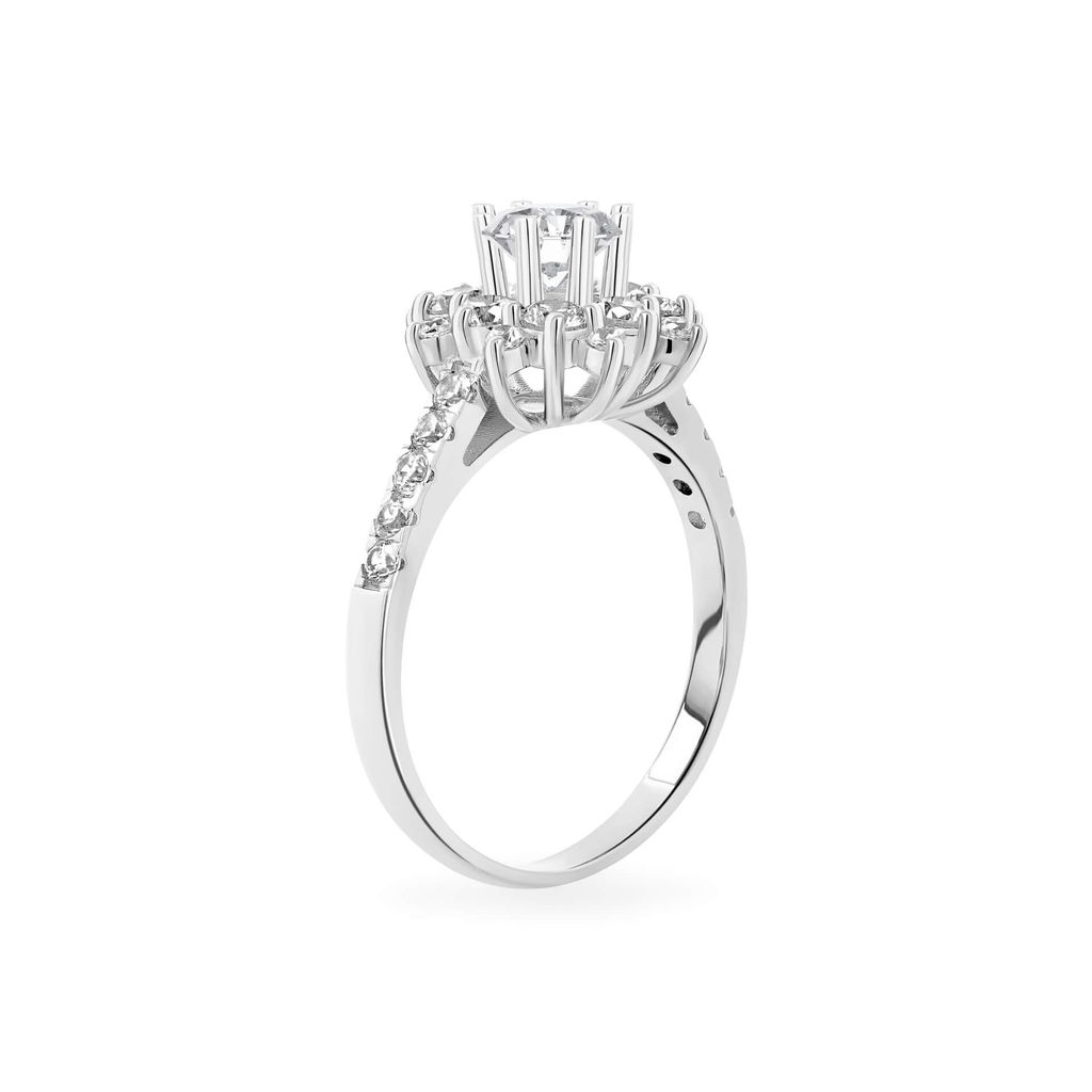Nhẫn vàng trắng 18K gắn đá CZ DOJI AFRM300052D2CZ1