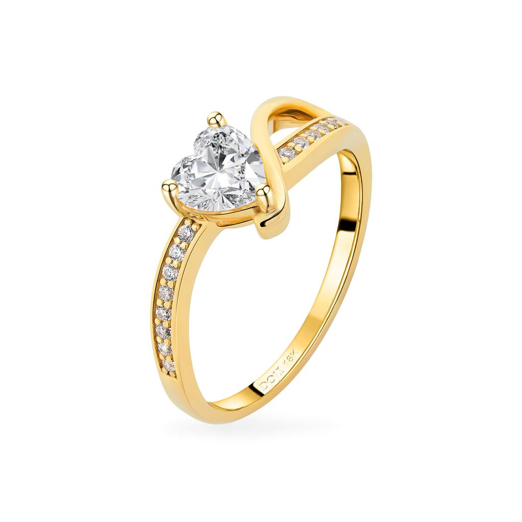 Nhẫn vàng vàng 18K gắn đá CZ DOJI AFRM300494D1CZ1