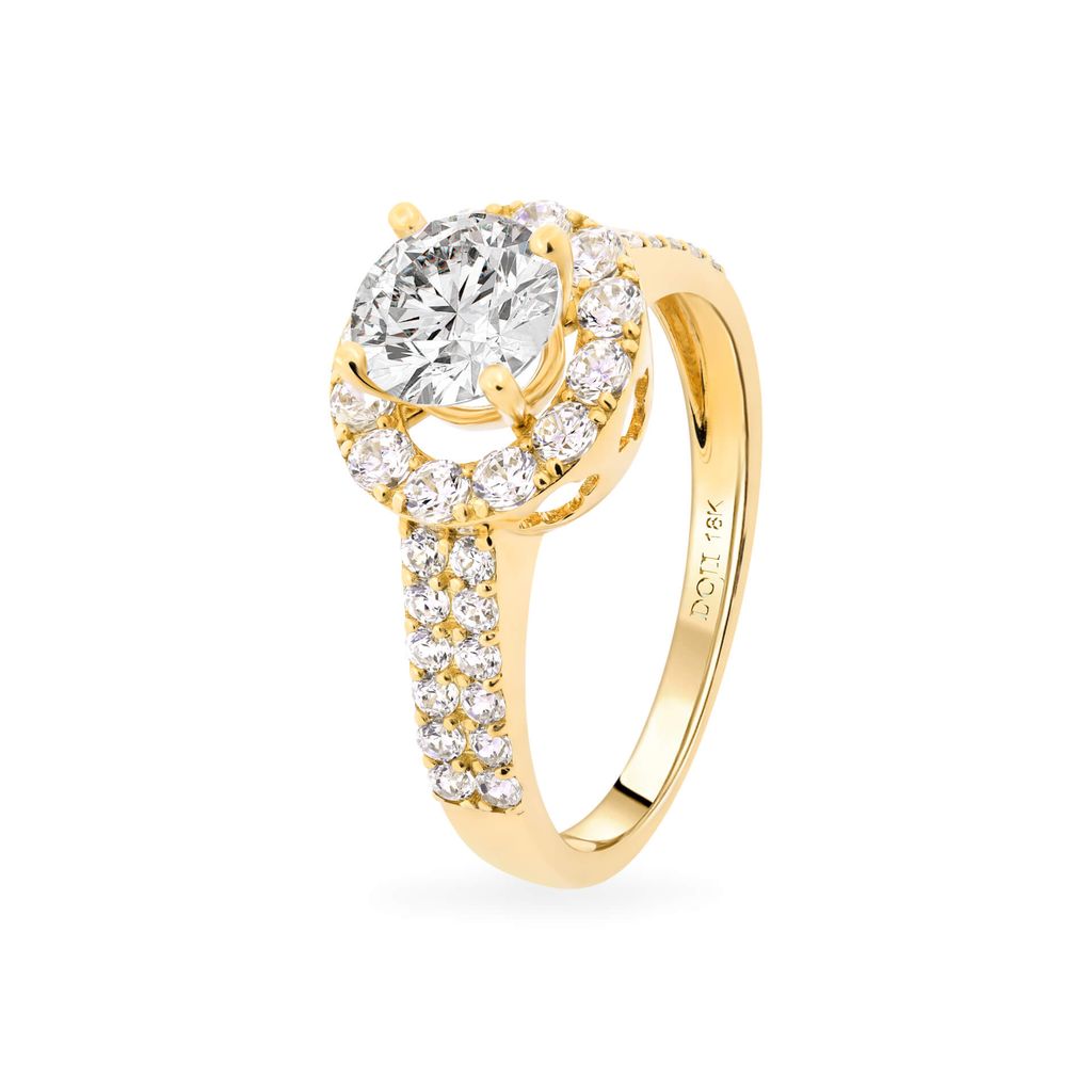 Nhẫn vàng vàng 18K gắn đá CZ DOJI AFRM400006D1CZ1