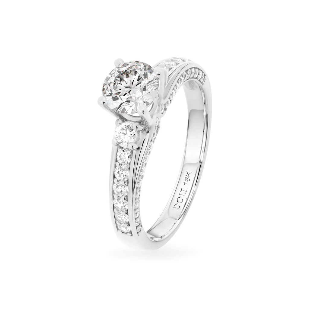 Nhẫn vàng trắng 18K gắn đá CZ DOJI AFRM400144D2CZ1