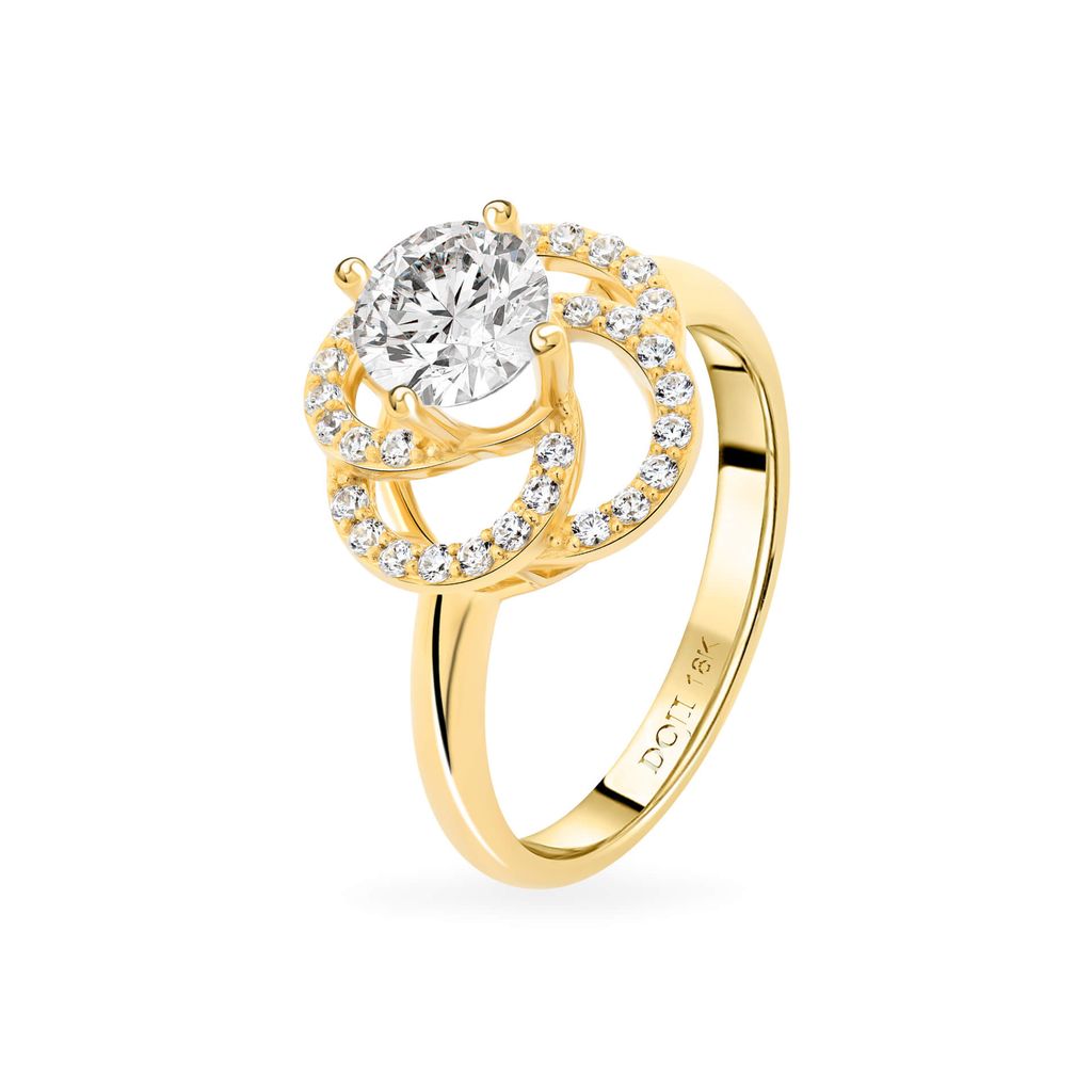 Nhẫn vàng vàng 18K gắn đá CZ DOJI AFRM400260D1CZ1