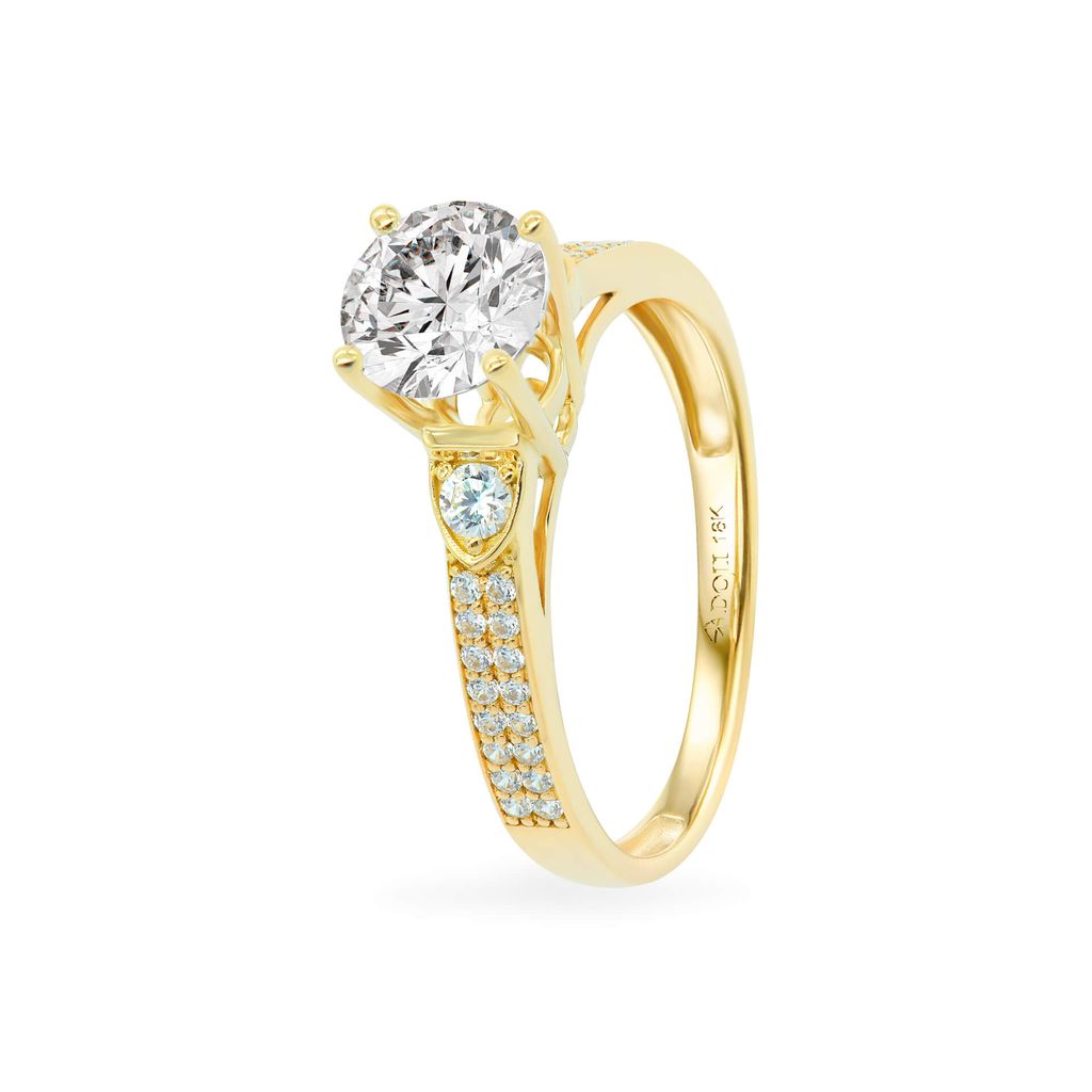 Nhẫn vàng vàng 18K gắn đá CZ DOJI AFRM500155D1CZ1