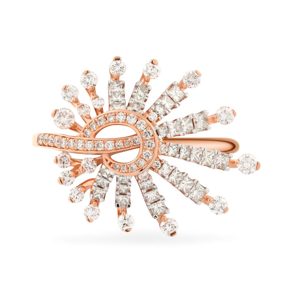 Nhẫn vàng hồng 18K gắn kim cương DOJI AFRR000140D3DA1