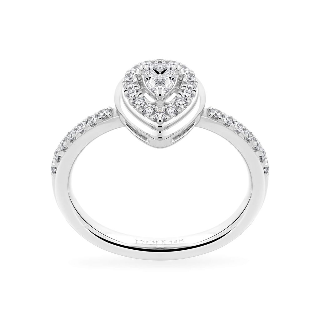 Nhẫn vàng trắng 14K gắn kim cương DOJI AFRR000519F2DA1